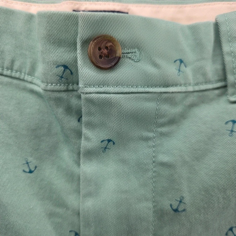 J Crew Men's 35 Green Nautical Anchor Classic Chino Shorts 9